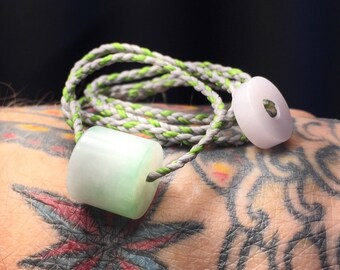 Asian Jadeite Focal Bead and Toggle Necklace