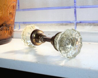 Vintage Glass Doorknobs Pair 1920s Architectural Salvage