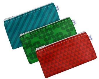 Jewel Set of 3 Cloth Snack Bags with Zippers