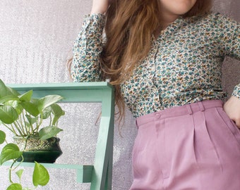 Vintage Lavender High Waisted Pleated Trousers