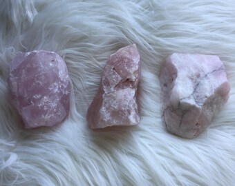 Raw rose quartz chunk