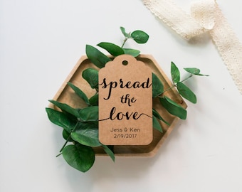 Spread The Love wedding favor tags, jam favor tags, personalized tags, jam gift tags, spread the love tags, bridal shower tags