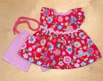 Doll Clothing Waldorf Doll Dress and Bloomers Outfit for 16-inch Waldorf Doll
