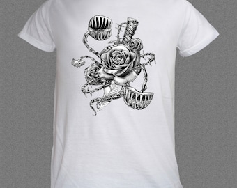 Flower Rose Fly Trap Dagger Nature funny T-shirt