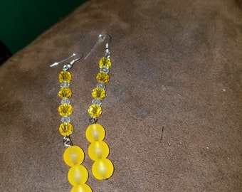Yellow and clear earing