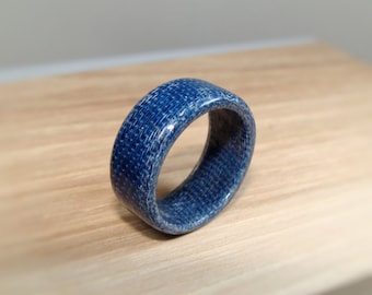 Blue Denim Ring - Blue Jean Ring - Solid Composite Ring - Denim Composite Ring - Denim Ring - Real Denim Ring