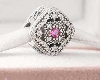 Fairytale Treasure Charm, Solid 925 Sterling Silver with Mixed CZ Fits to all Pandora Charm Bracelets, European Charm,