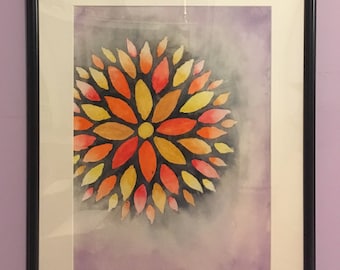 Simple Growing Flower Watercolor Painting