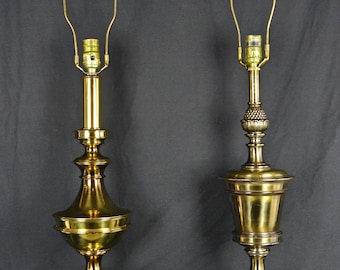 Two Vintage Brass Table Lamps