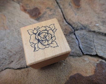 Rubber Stamp Craft Stamp wooden rubber stamp scrapbooking Rose flower