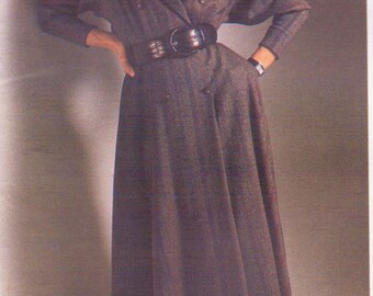 80s Ralph Lauren Womens Mock Wrap Dress Vogue Sewing Pattern 1794 Size 8 10 12 Bust 31 1/2 to 34 UnCut Vintage Vogue American Designer
