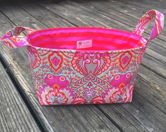 Tula Pink fabric basket / fabric storage bin /storage bin