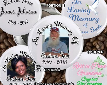 20 In loving Memory of Rest In Peace 2 inch Pin back Button