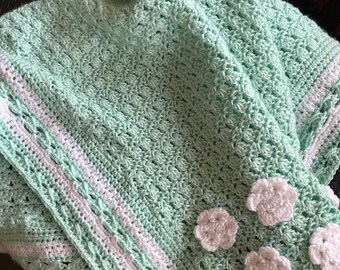 Baby Crochet Blanket Aqua