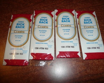 Coats Jumbo Rick Rack Packages Red All New You Choose The Amount