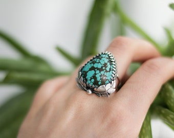 Turquoise Ring | Bohemian Jewelry | Boho Ring | Boho Style | Statement Ring | Turquoise Statement Ring | Size 7 | Size N | Size 54