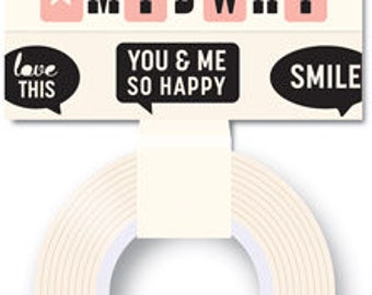 October Afternoon Midway Word Bubbles Washi Tape, 24-ft Roll of Scrapbook/Crafting Tape