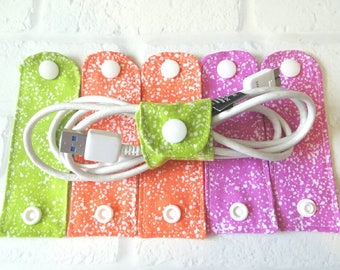 Cord Organizers - Cord Keeper - Cord Wraps - Cell Phone Cord Wraps - Cord Holder - Cord Ties - Cable Wraps - Gadget Wraps - Gift Under 15