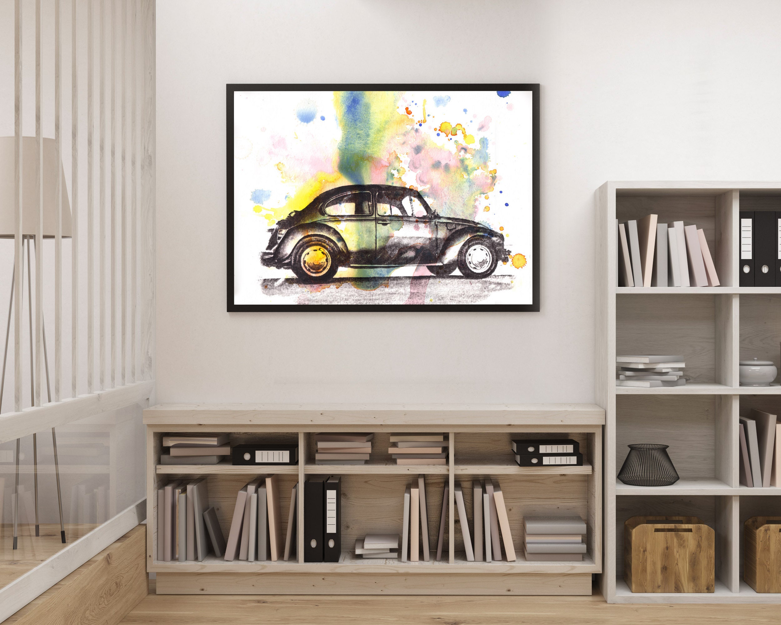 Retro Vintage Art Volkswagen Vw Beetle Art Print From Original