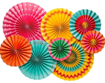 Fiesta Fans | Cinco De Mayo | Fiesta Decorations | Mexican Wedding | Bridal Fiesta | Mexican Paper Fans | Paper Fans | Fiesta Party | Fans