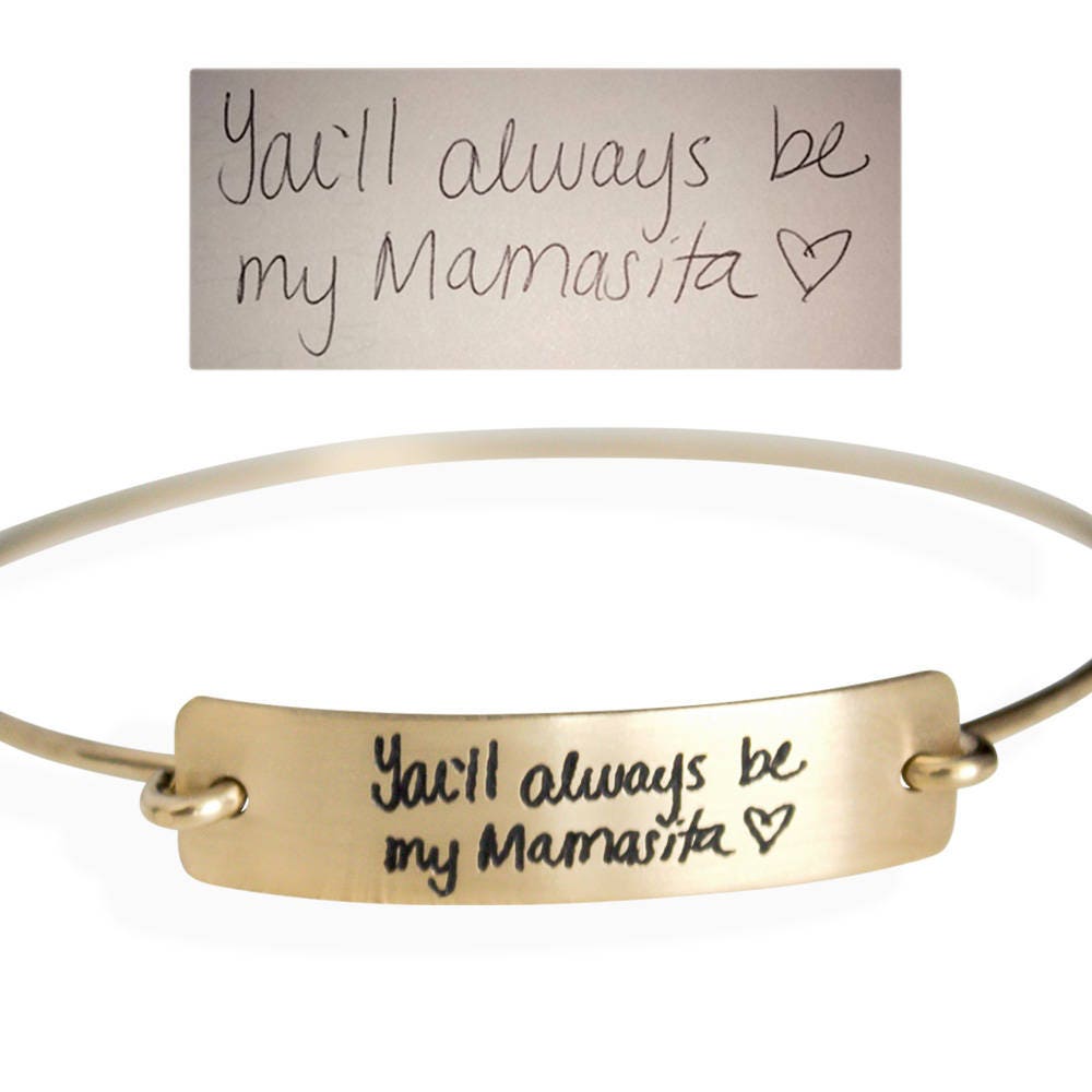 handwriting bracelet personal Sterling Handwriting Handwriting Bangle Silver Bracelet