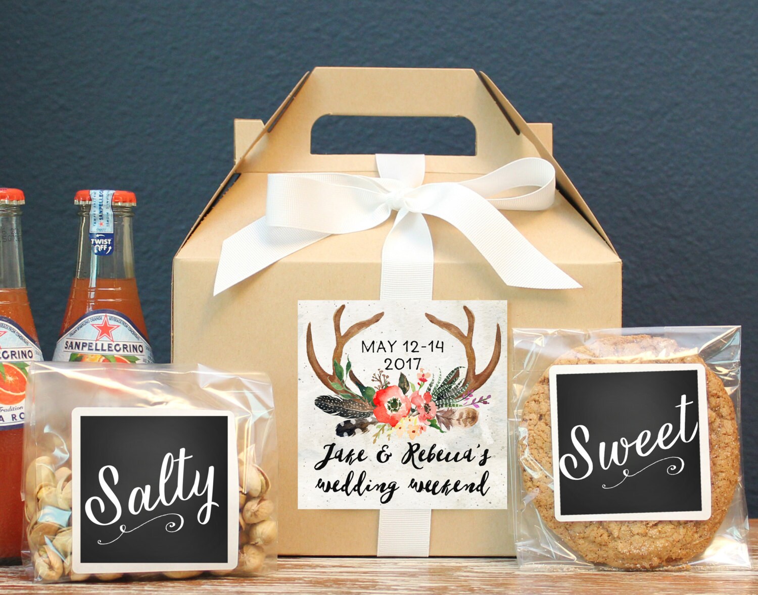set of 6 out of town guest box wedding welcome box wedding
