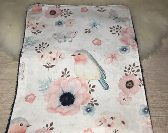 Baby Kinder Waschlappen Waschtuch Vögelchen Vögel Handmade Mädchen