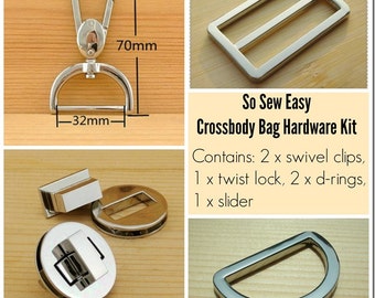 Purse hardware kit For the Cross Body Bag pattern – POTM CF4