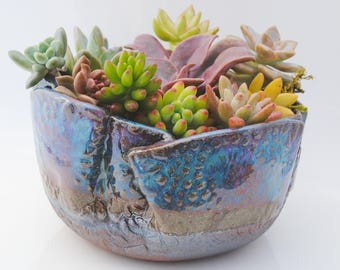 ceramic planter pot garden plant bowl window garden wavy planter