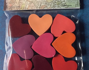 Heart crayons set of 9