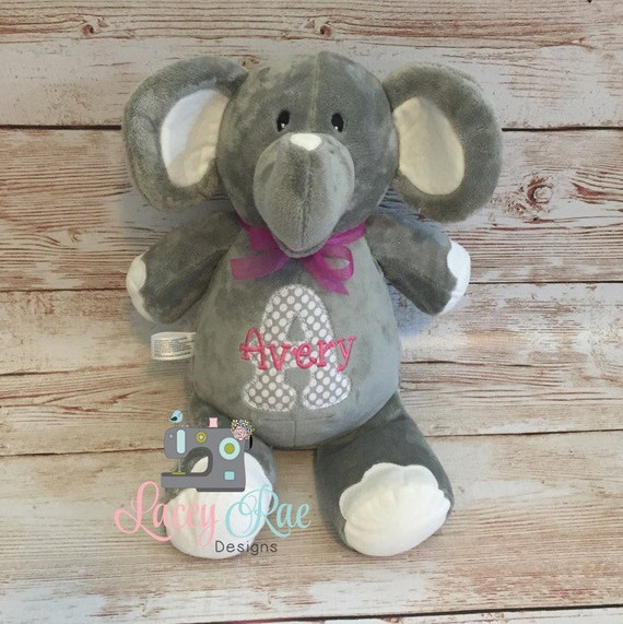 monogrammed stuffed elephant