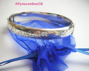 SilverVintage Ornate Cuff Bracelet. 925 silver bracelet.