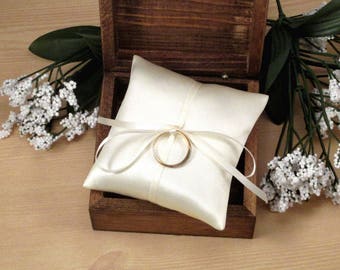 Small Ring Pillow, Ivory Satin Engagement Ring Pillow, Mini Ring Bearer Box Pillow, Cream Jewelry Pad, Small Satin Bridal Ring Pillow