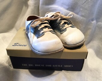 1960s Toddler Saddle Shoes, Vintage Edwards Shoes