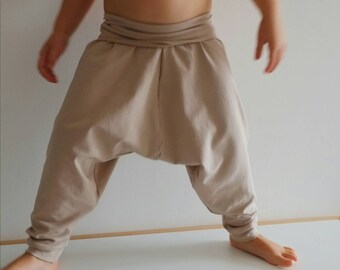 Organic Harem Pants - Baby Harem Leggings - Organic Baby Leggings - Toddler Harems - Hipster Baby - Toddler Gift - Beige Harem Toddler Pant