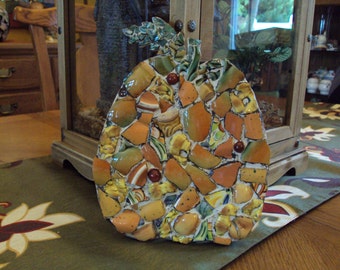 Whimsical OOAK Mosaic Pumpkin