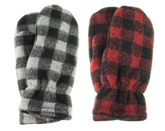 Mittens-Buffalo Plaid, Warm Mittens, Men's Mittens, Women's mittens, Trending Mittens, Plaid Mittens, Lined Mittens, polar mitts, polarmitts