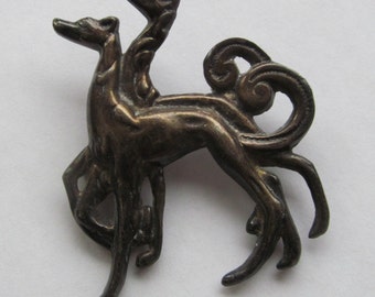 Mexico Sterling Silver Greyhound Dogs Brooch Vintage Pin Jewelry