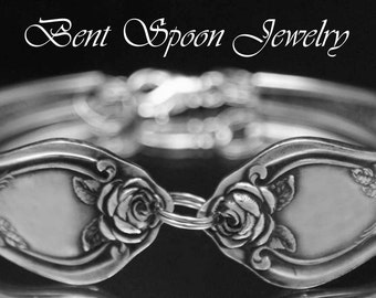 Spoon Bracelet, Spoon Jewelry, Rose 1903, Cuff Spoon Bracelet, Silverware Jewelry