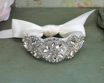 Crystal Bridal Cuff Bracelet, Rhinestone Wedding Cuff, Jeweled Silver Wedding Cuff, Prom Bridesmaid Gift, CU-008