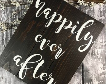 Happily Ever After Sign - And They Lived Happily Ever After - Wedding Sign - Wedding Decor - Rustic Wedding Decor - Master Bedroom Sign