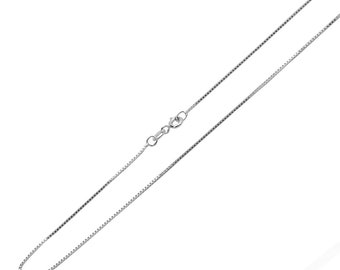 Men Women Sterling Silver 0.8mm Italian Box Chain Necklace / Free Gift Box(ZSCP610030)