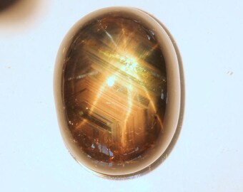 Black Double Star Sapphire Oval Cabochon Natural Thailand Gemstone 38.90 carat