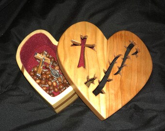 Sacred Heart Rosary or keepsake box