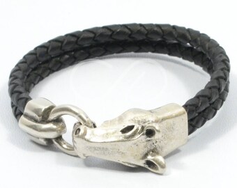 horse bracelet, western jewelry, mens braided leather, equestrian bracelet, horse jewelry, equestrian jewelry, country western jewelry