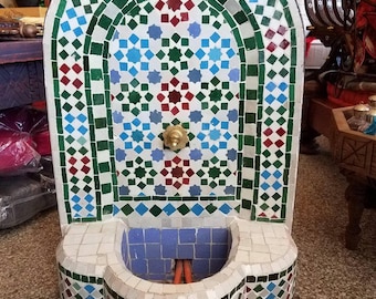 Colorful Mini Moroccan Fountain All Glazed Mosaic