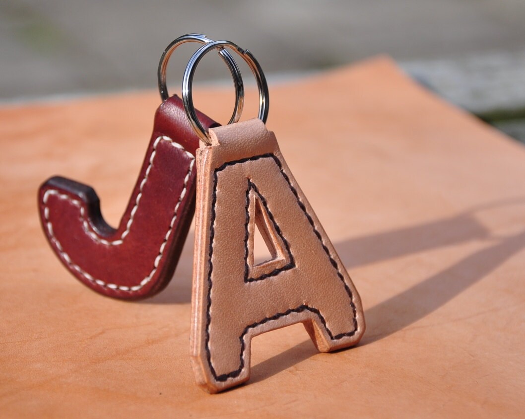 Handmade Genuine Leather 'Initial' Keyring