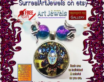 Art Jewel Choker Necklace - plus FREE mystery jewelry gift