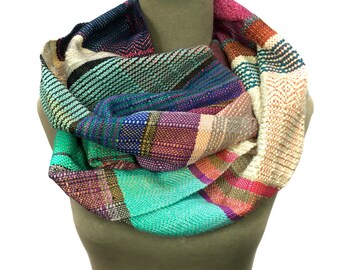 Georgia | pidge pidge Teal + Fuchsia Woven Scarf | Handwoven Heirloom Textile | Vibrant Luxe Womens Gift | Striped Statement Accessory | J14