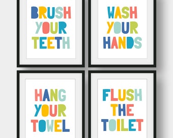 Take a bath Brush your teeth Wash your hands Nursery art